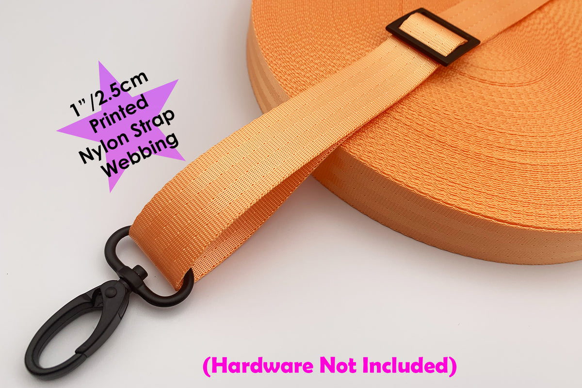 Pastel Orange Nylon Webbing, Bag Straps, 2.5cm (1) wide – Misfits