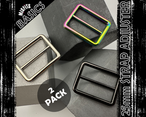 25mm Strap Slider, 2 pack, Tri Glide Adjusters 1", Bag Making Hardware Supplies