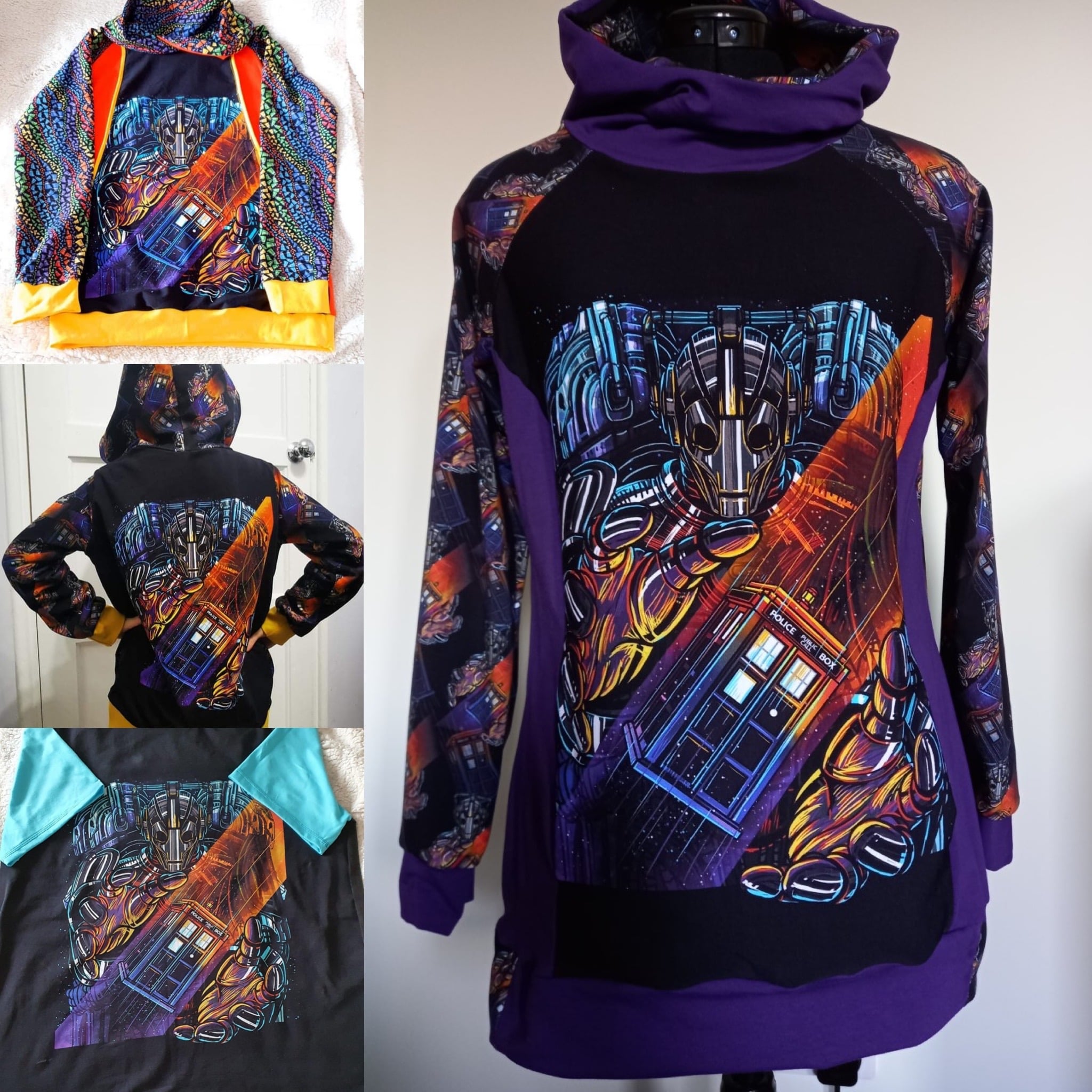 Bamboo Lycra - Cyberman Panel, Various Sizes