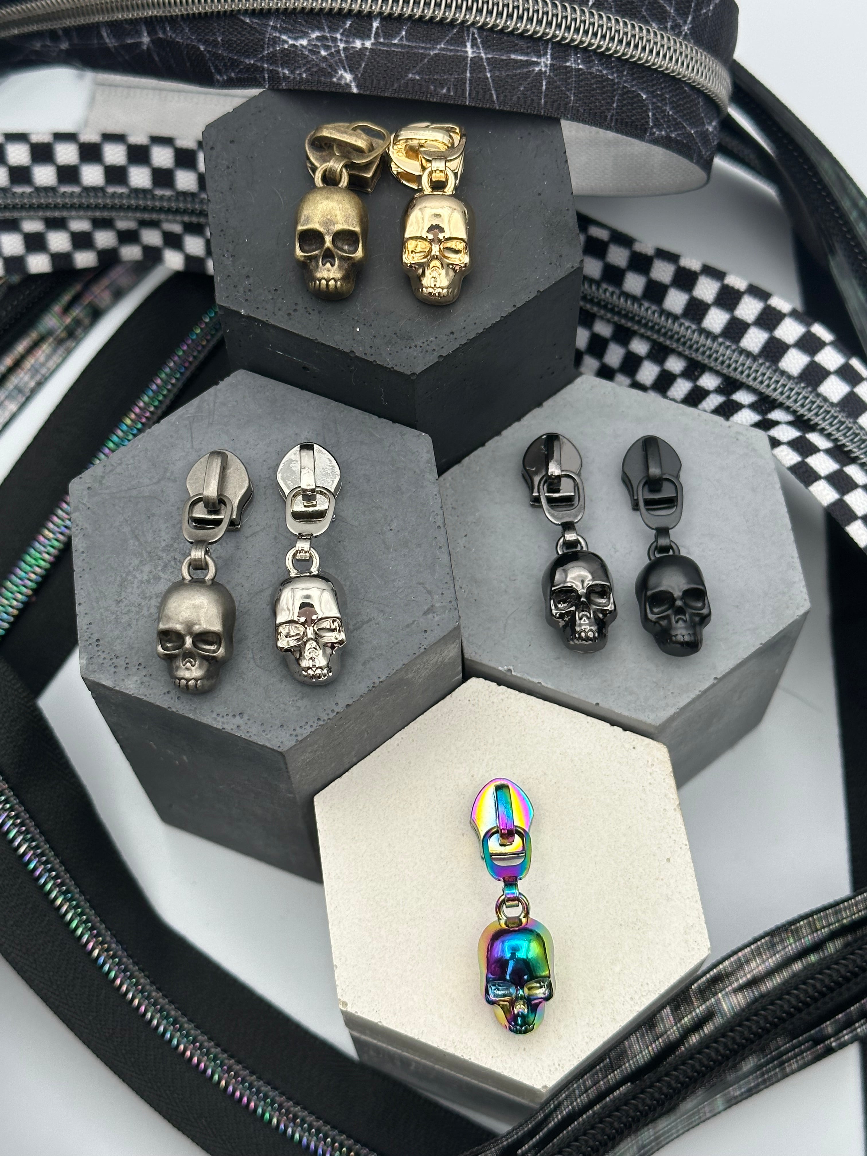 *NEW FINISHES* 3D Skull Zipper Pulls available in 7 finishes