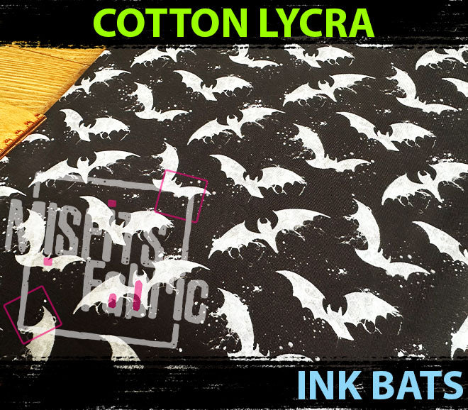 Cotton Lycra - Ink Bats