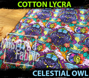 Cotton Lycra - Celestial Owl