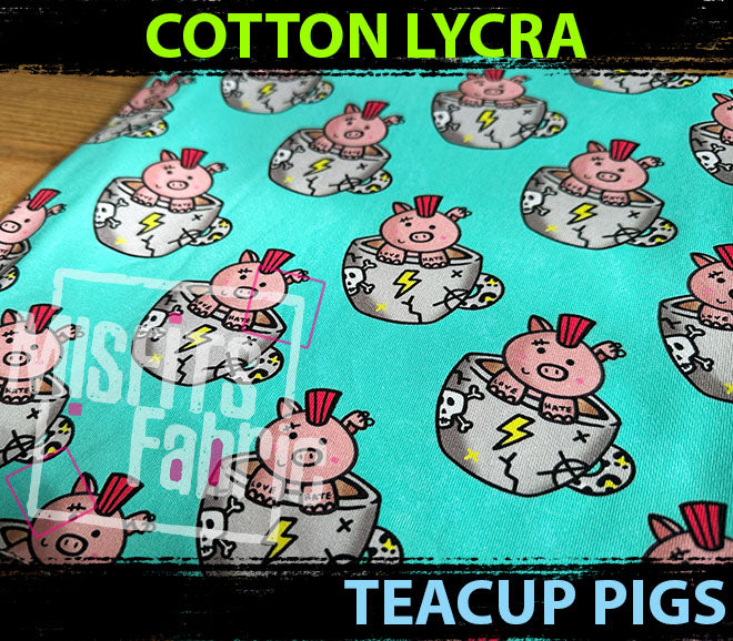 Cotton Lycra - Teacup Pigs
