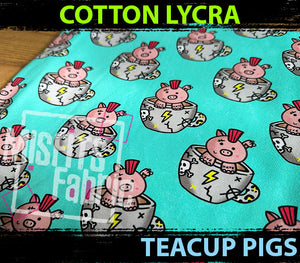 Cotton Lycra - Teacup Pigs