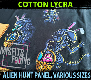 Cotton Lycra, Alien Hunt Panel, Various Sizes