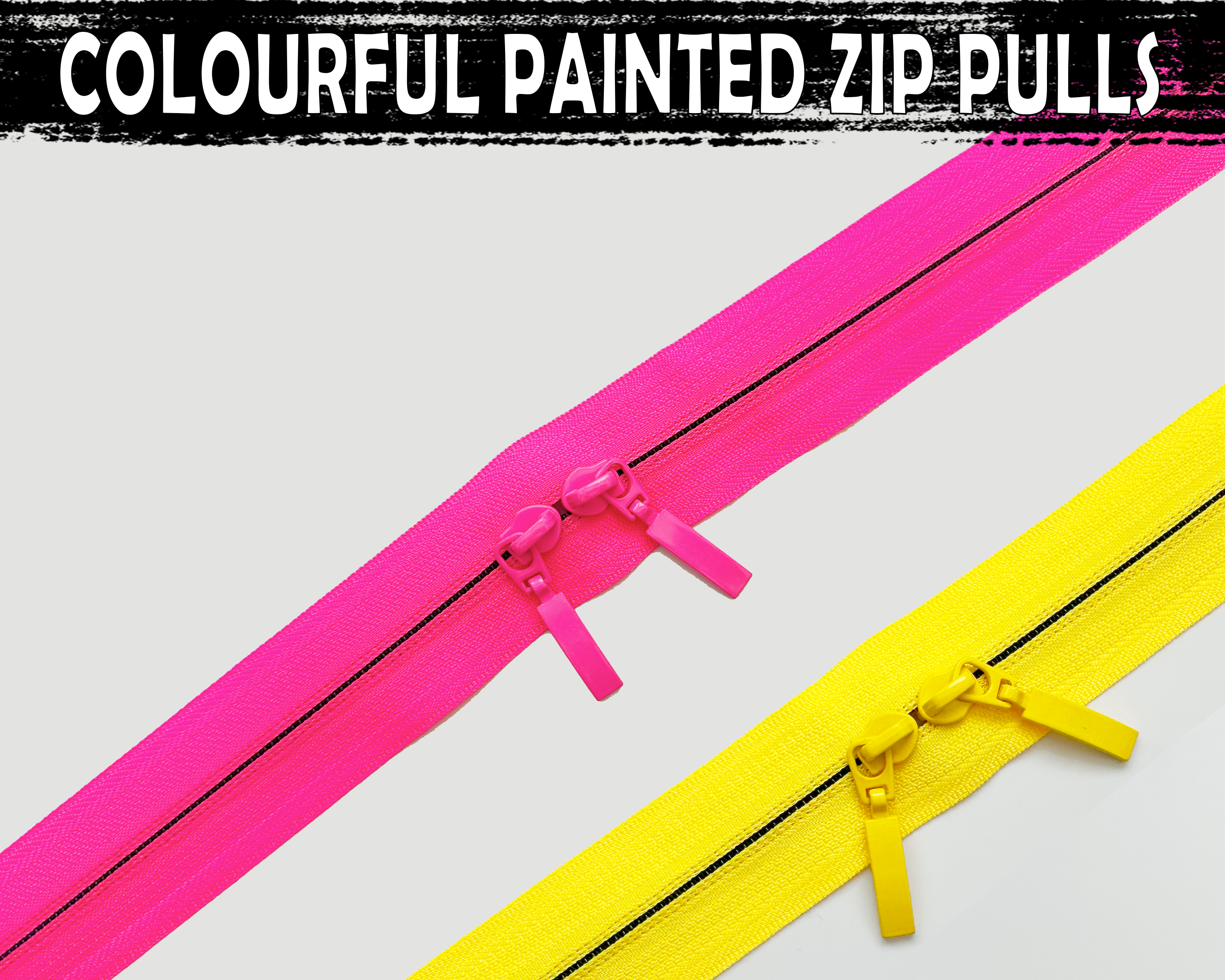 REVERSE Neon Zipper Tape & Bar Pull Packs. #5 nylon