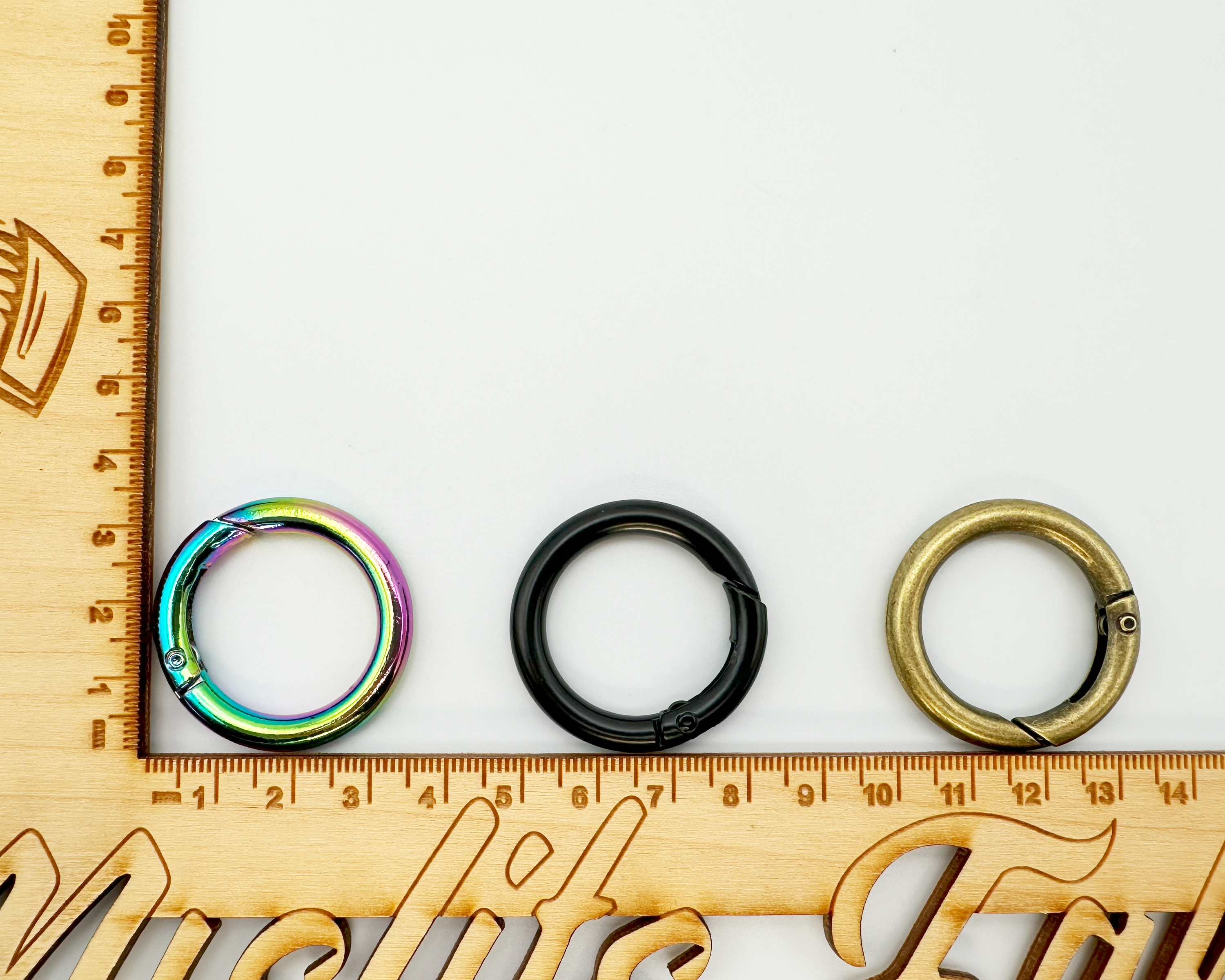 Gate Rings, 33mm Diameter, Spring O Keyring, 2 pack, Metal Bag Making Hardware Supplies