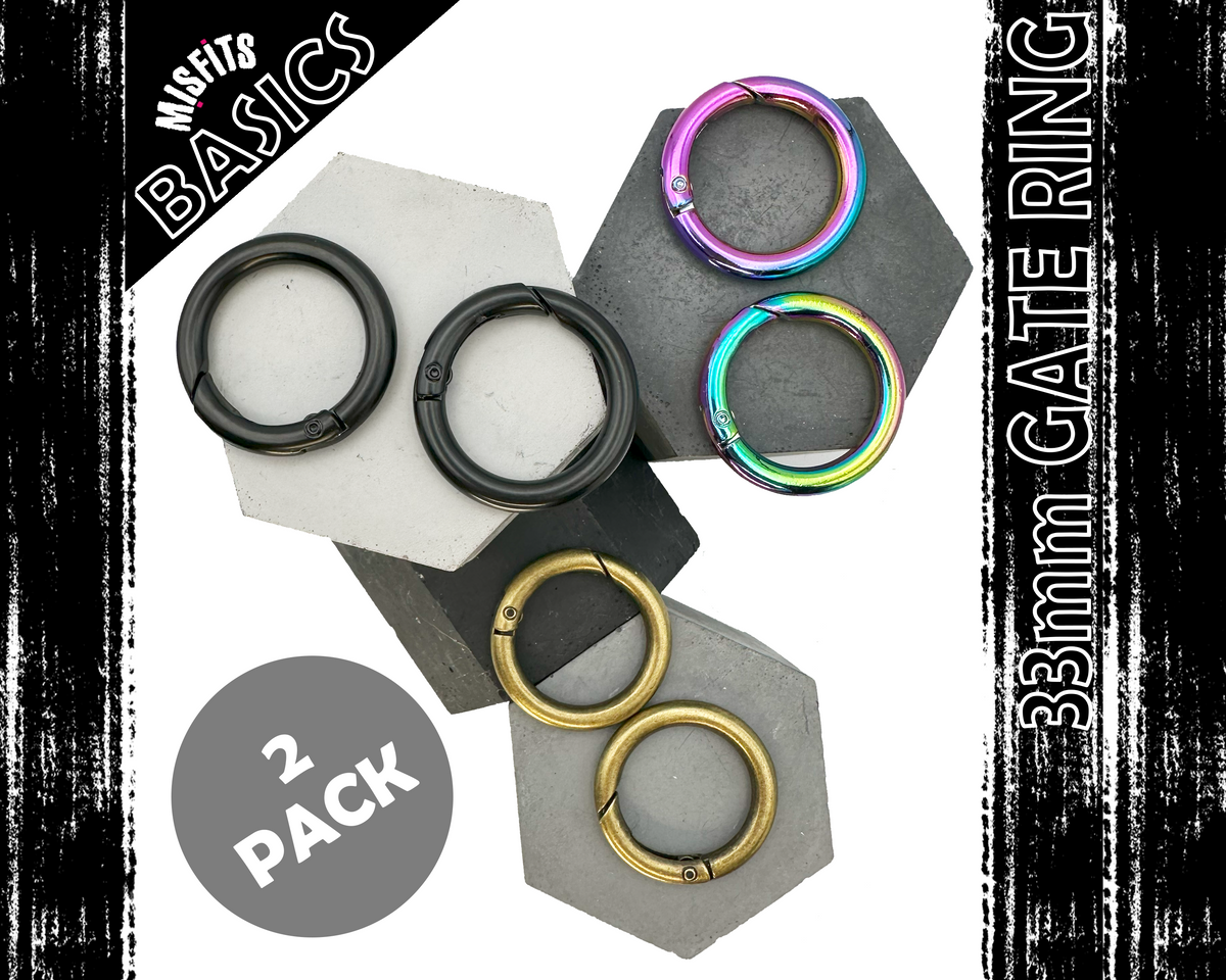 Gate Rings, 33mm Diameter, Spring O Keyring, 2 pack, Metal Bag Making ...