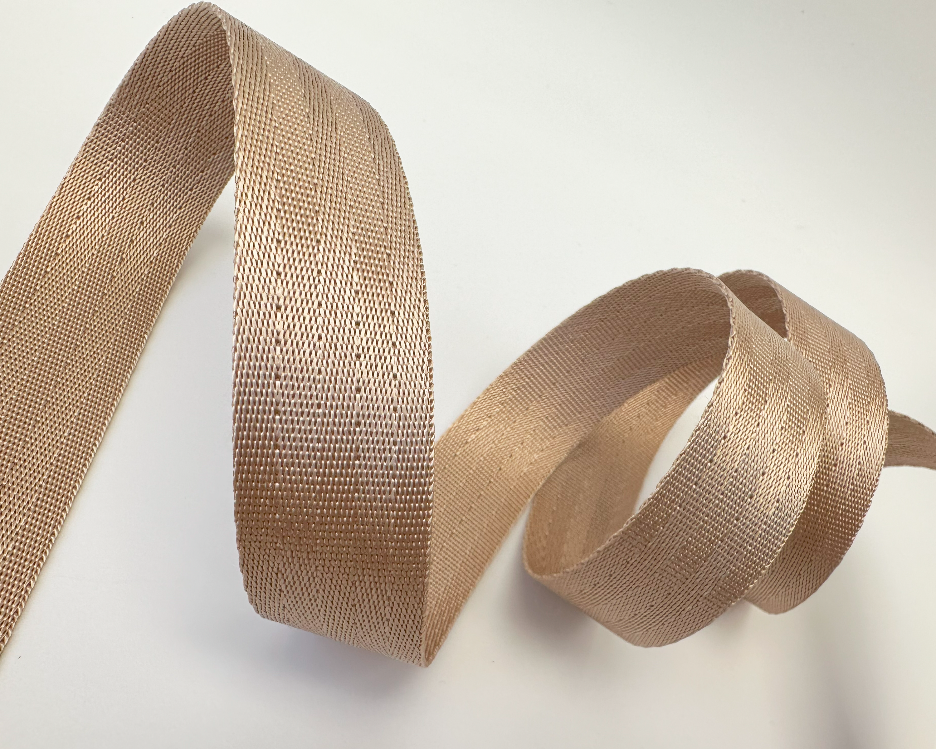 25mm Biscuit Brown Nylon Webbing, Bag Straps, 1" wide