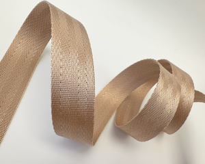 25mm Biscuit Brown Nylon Webbing, Bag Straps, 1" wide
