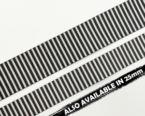 38mm Black and White Stripe Print Webbing, Bag Straps, 1.5" wide