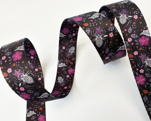 25mm Floral Spider Print Nylon Webbing for DIY Bag Straps