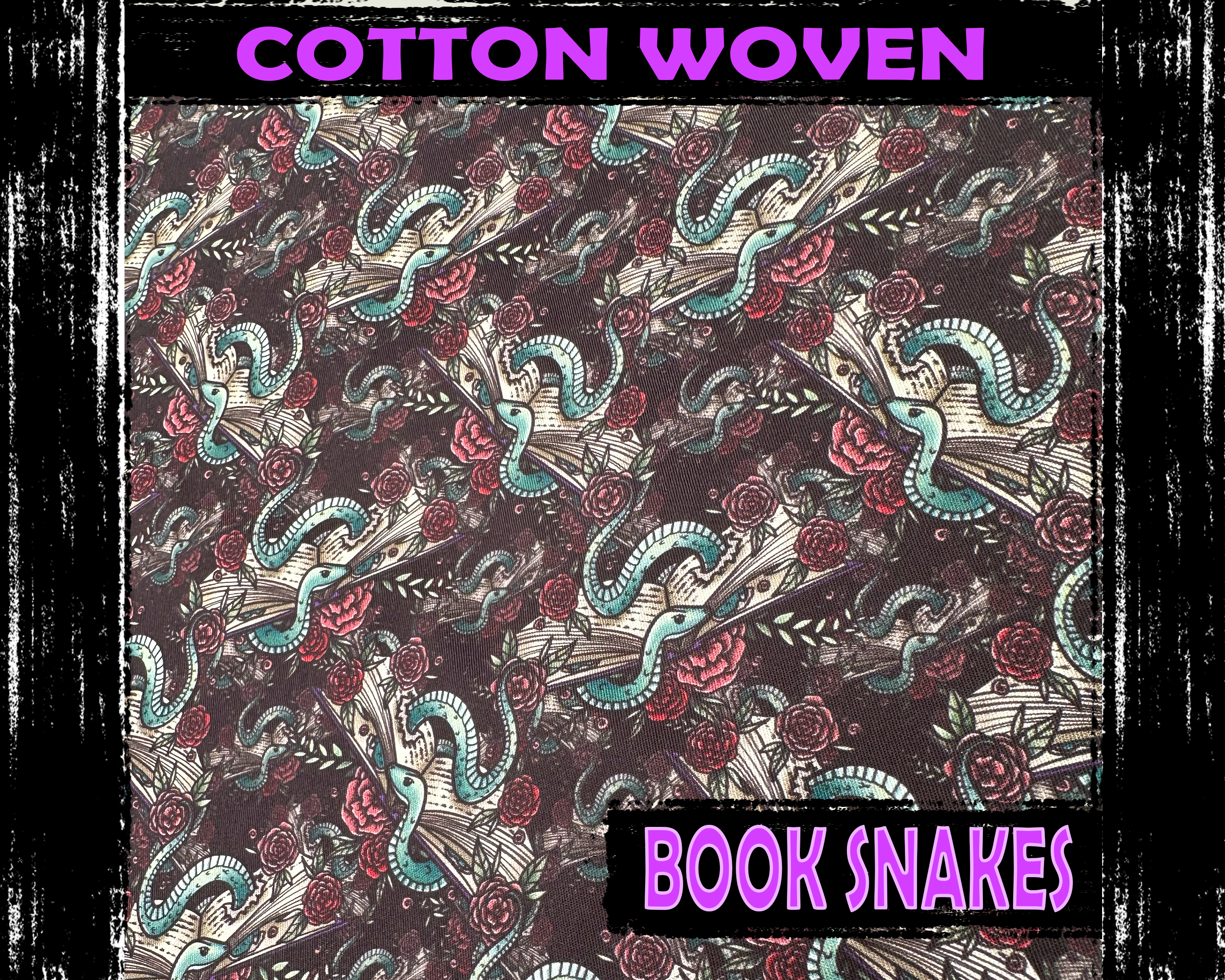 Book Snakes Cotton Woven