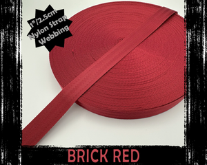 Brick Red Nylon Webbing, Bag Straps, 2.5cm (1") wide