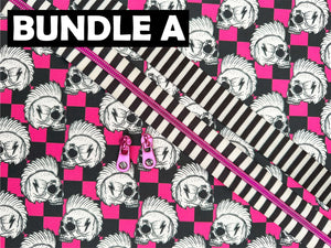 Pink Checked Skulls, Waterproof Polyester Canvas Bundle