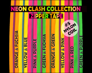 Neon Clash Zipper Tape with Size 5 Nylon Coil