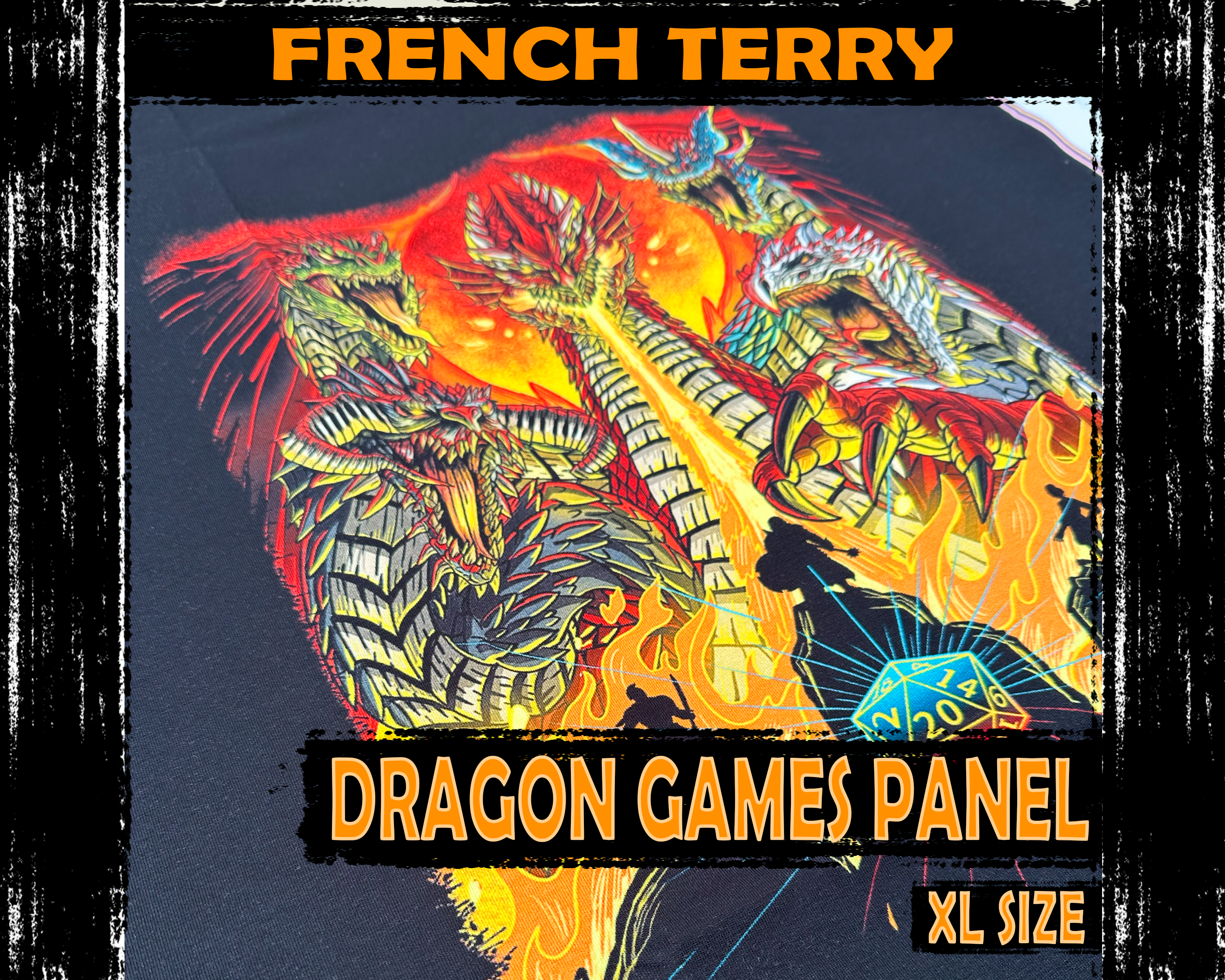 Dragon Games, XL Adult Panel, French Terry