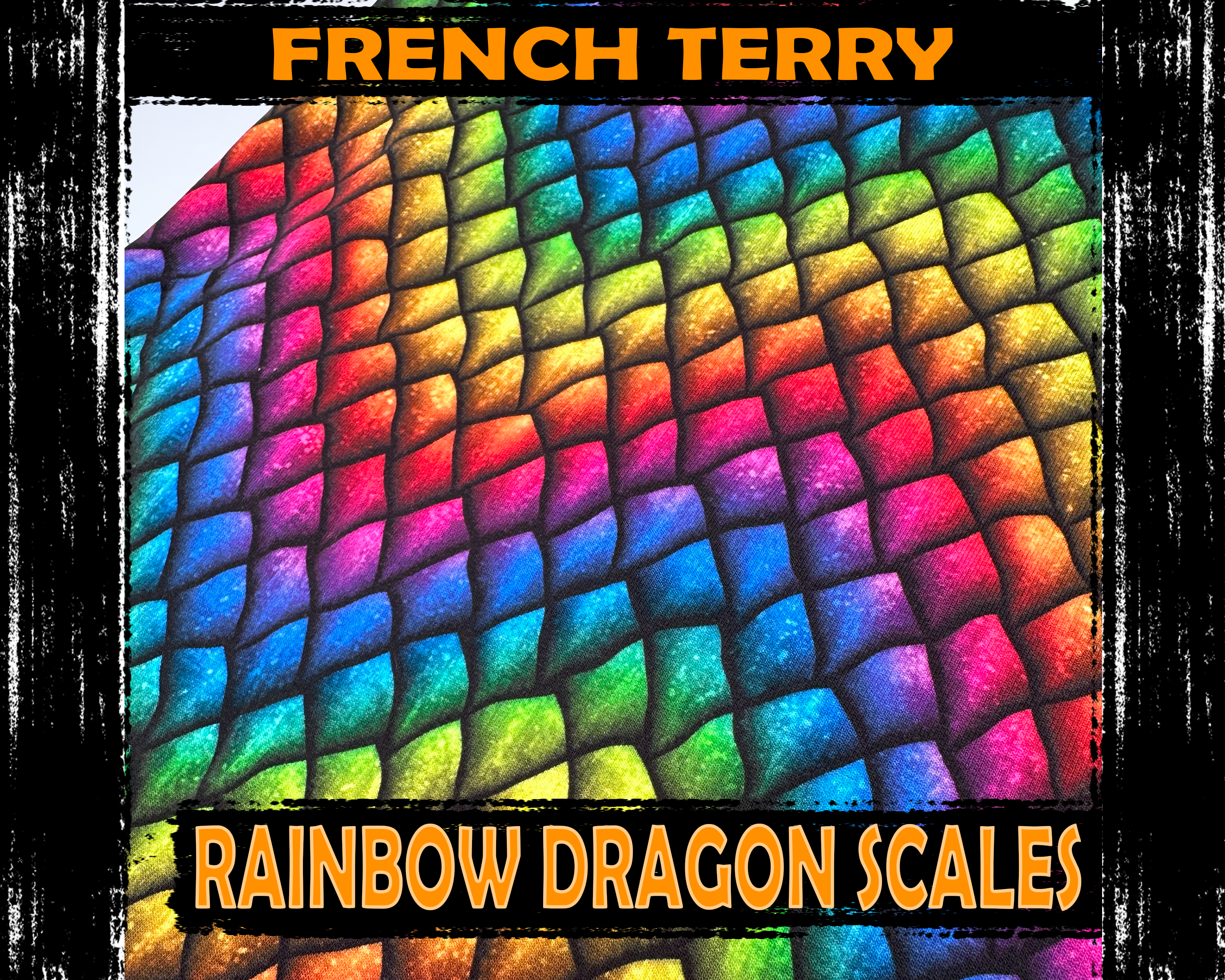 Rainbow Dragon Scales French Terry