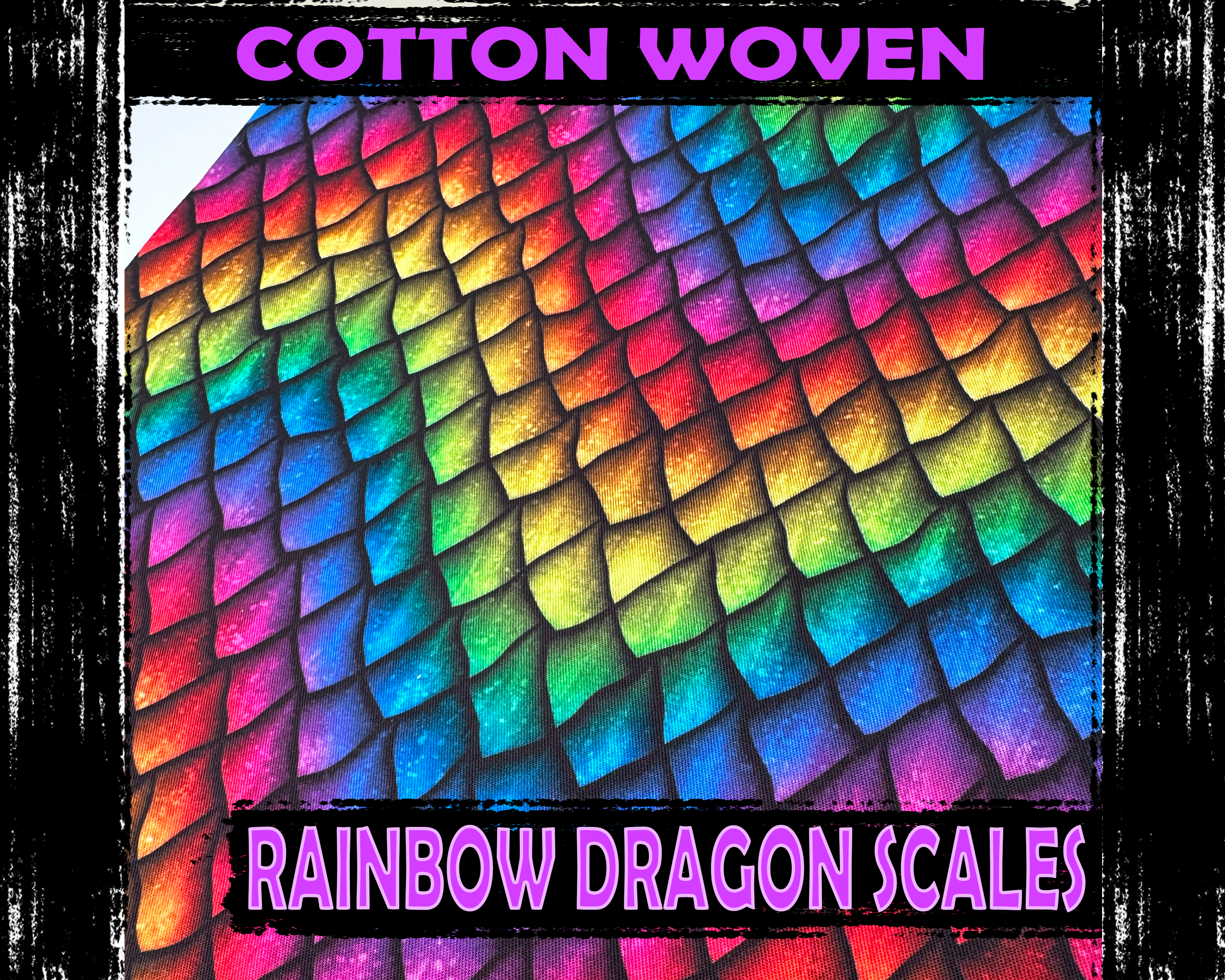 Rainbow Dragon Scales Cotton Woven