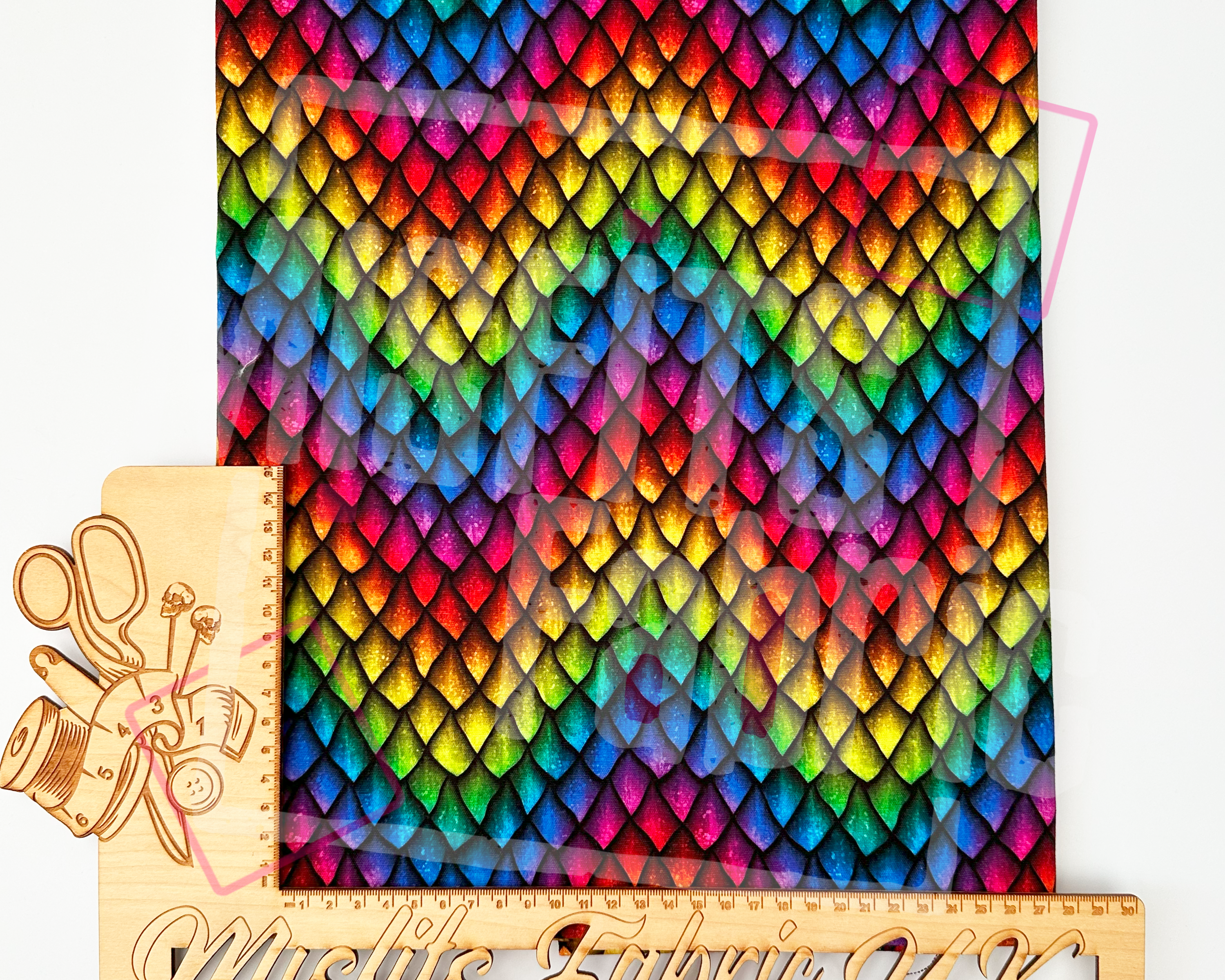 Rainbow Dragon Scales Cotton Canvas