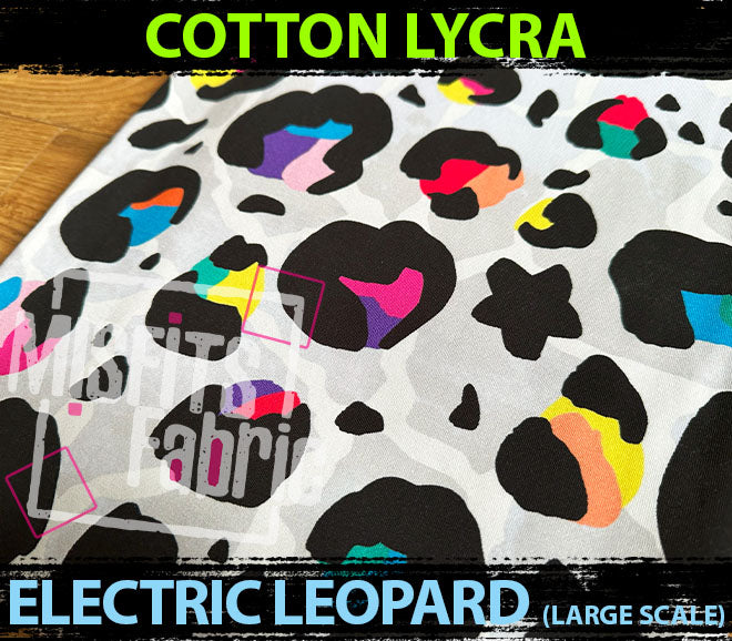 Cotton Lycra - Electric Leopard (Large Scale)