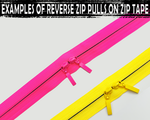 REVERSE Ring Zipper Pulls for size 5 Nylon Zip Tape