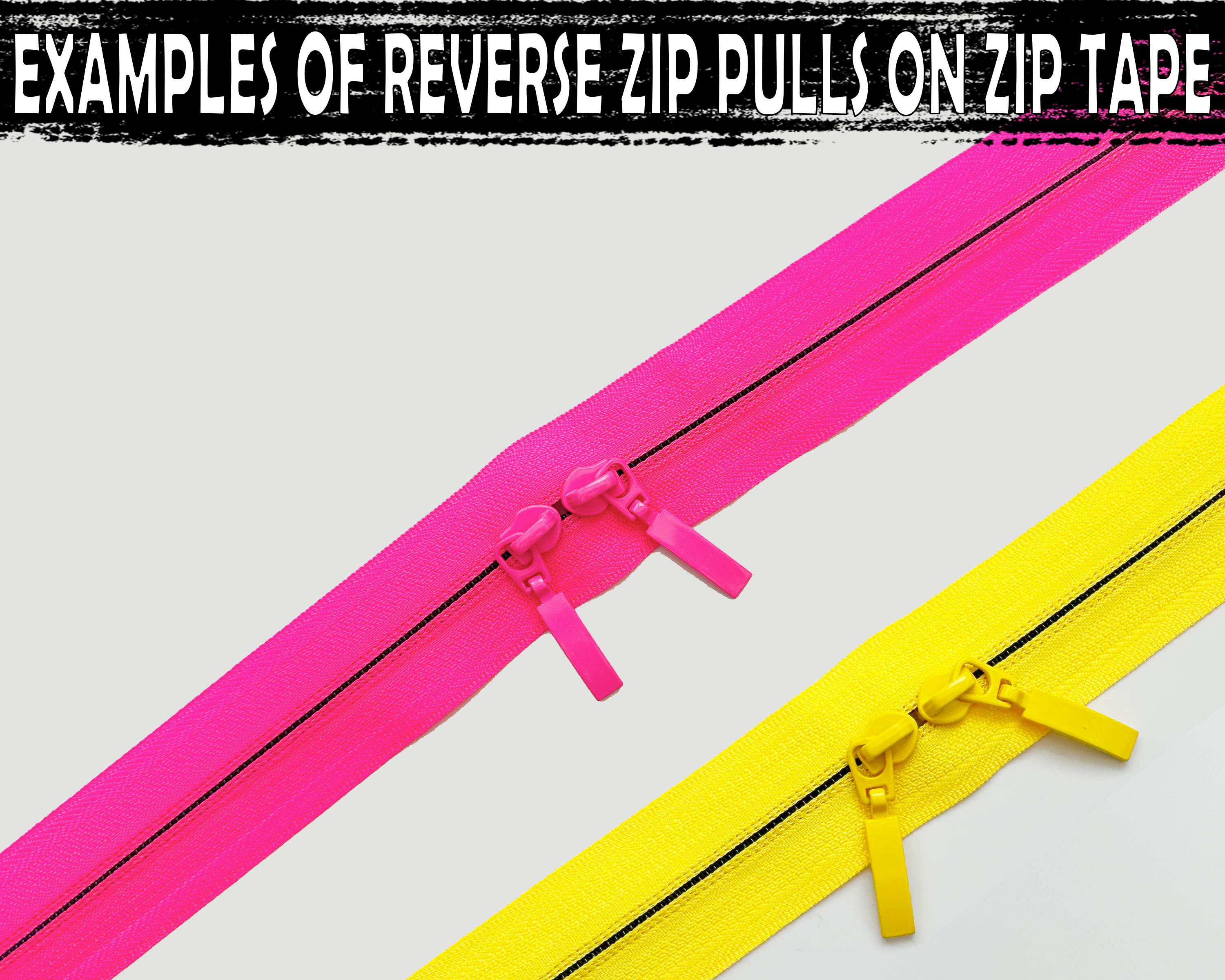 REVERSE Bar Zipper Pulls for size 5 Nylon Zip Tape