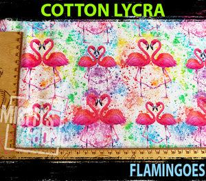 Cotton Lycra - Flamingoes