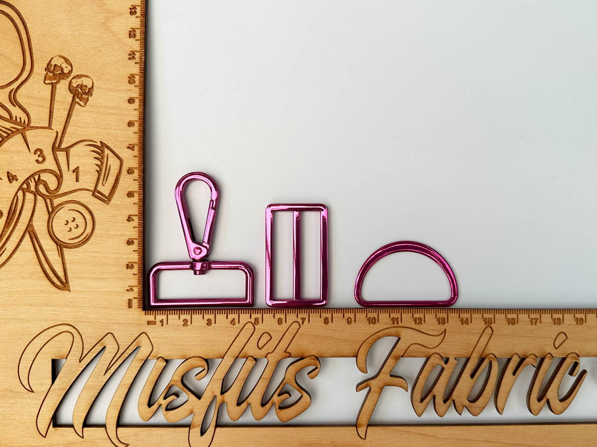 38mm Fuchsia Pink Strap Kit Set, Bag Hardware – Misfits Fabric, UK