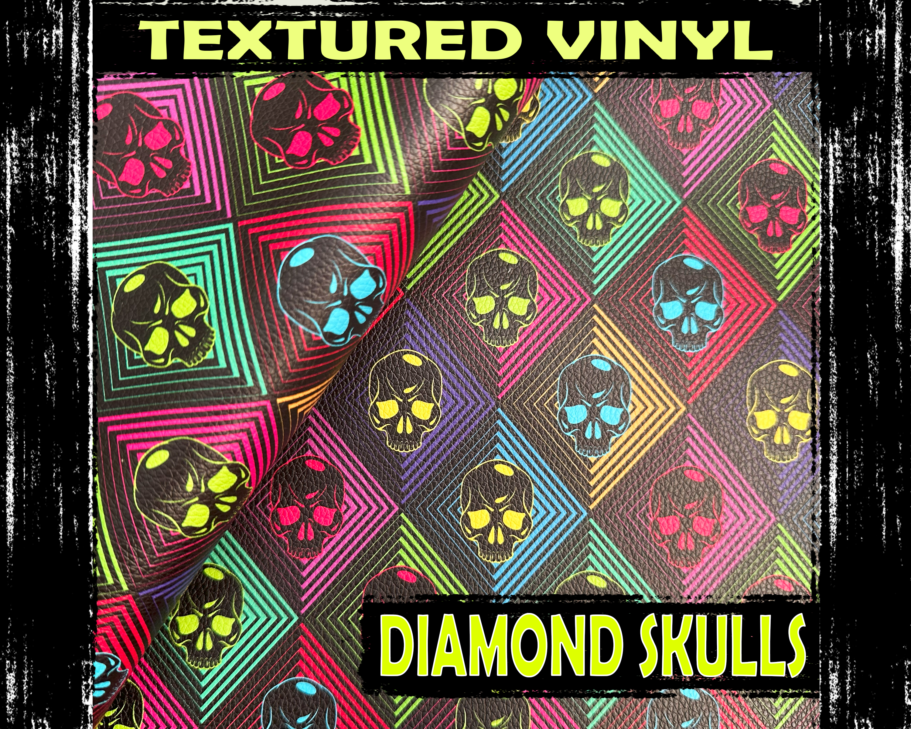 Textured Vinyl -  Diamond Skulls