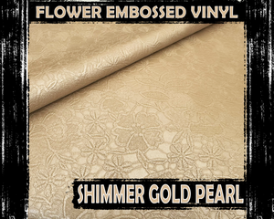 Shimmer Gold Flower Embossed Vinyl