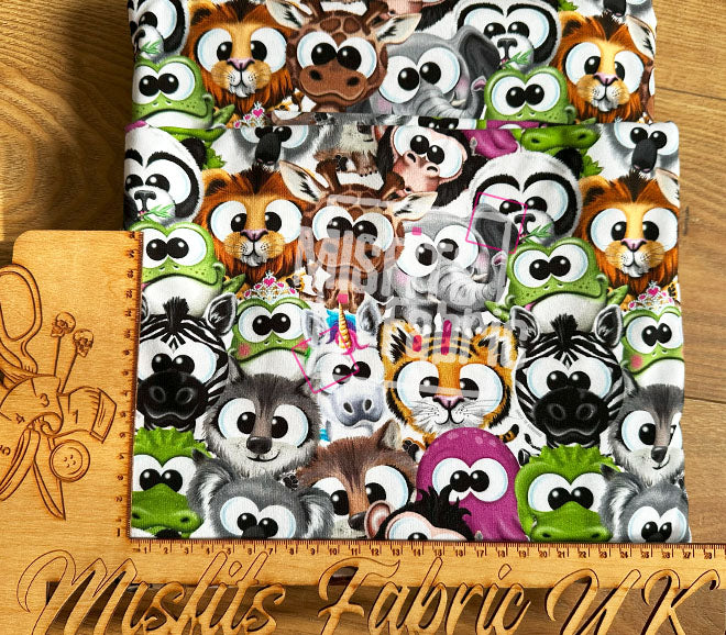 Cotton Lycra - Googly Animals