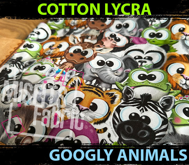 Cotton Lycra - Googly Animals