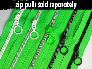 Neon Green Nylon Zipper Tape, Size 5