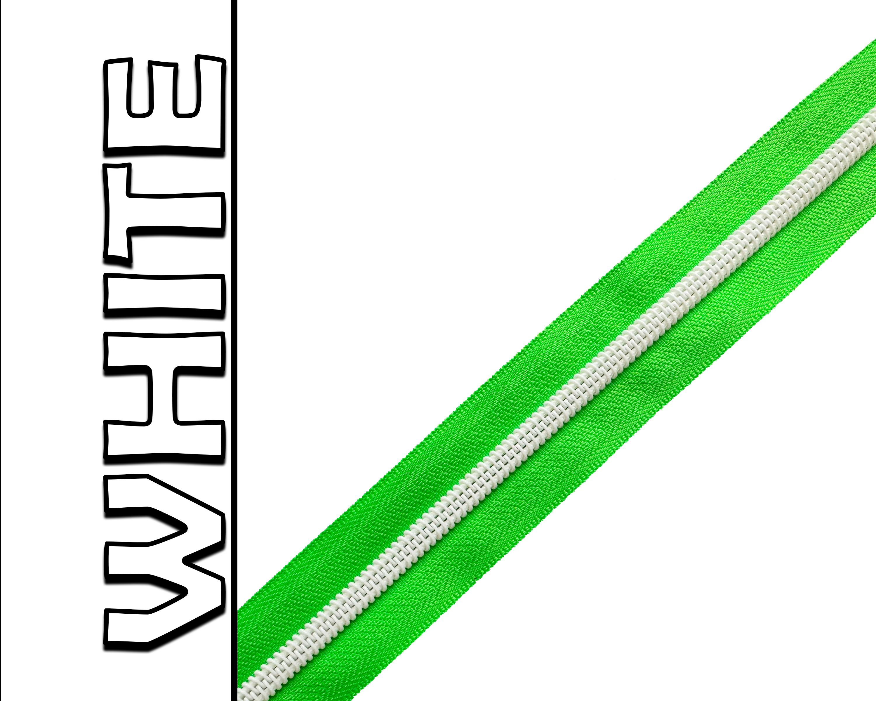 Neon Green Nylon Zipper Tape, Size 5