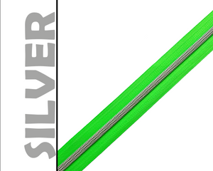 Neon Green Nylon Zipper Tape, Size 5