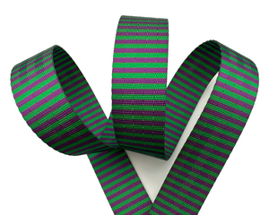 25mm Green and Purple Stripe Webbing Straps for Bag Making