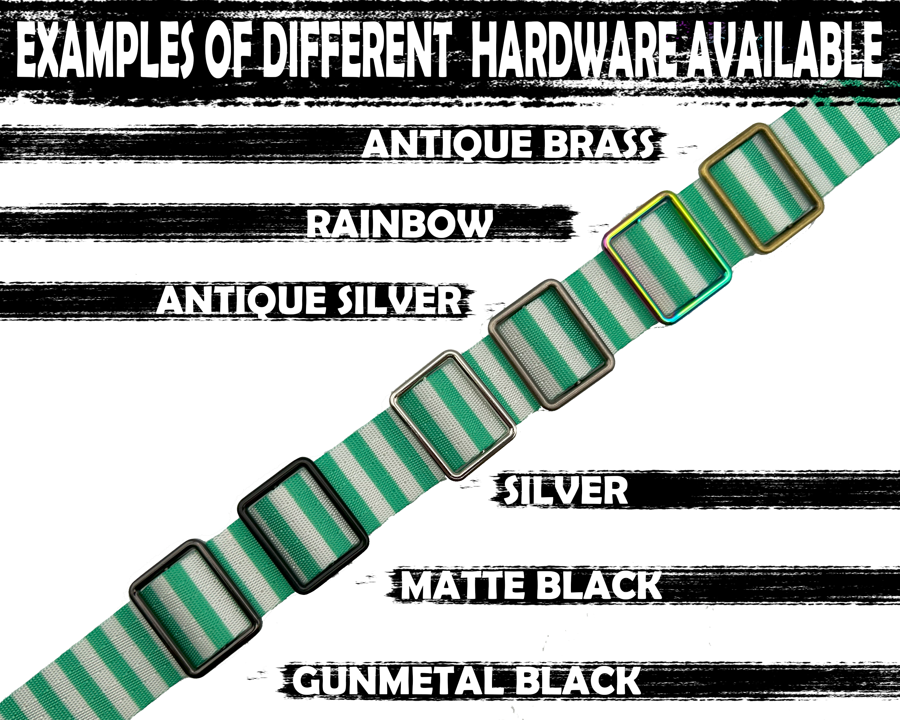 25mm Green and White Stripe Webbing Straps for Bag Making