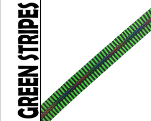 Neon and Black Striped Nylon Zipper Tape with Dark Rainbow Teeth. Size 5