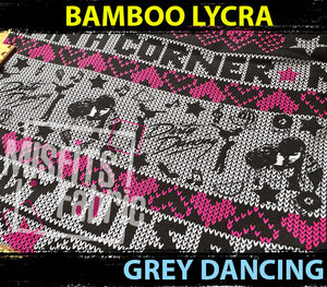 Bamboo Lycra - Grey Dancing