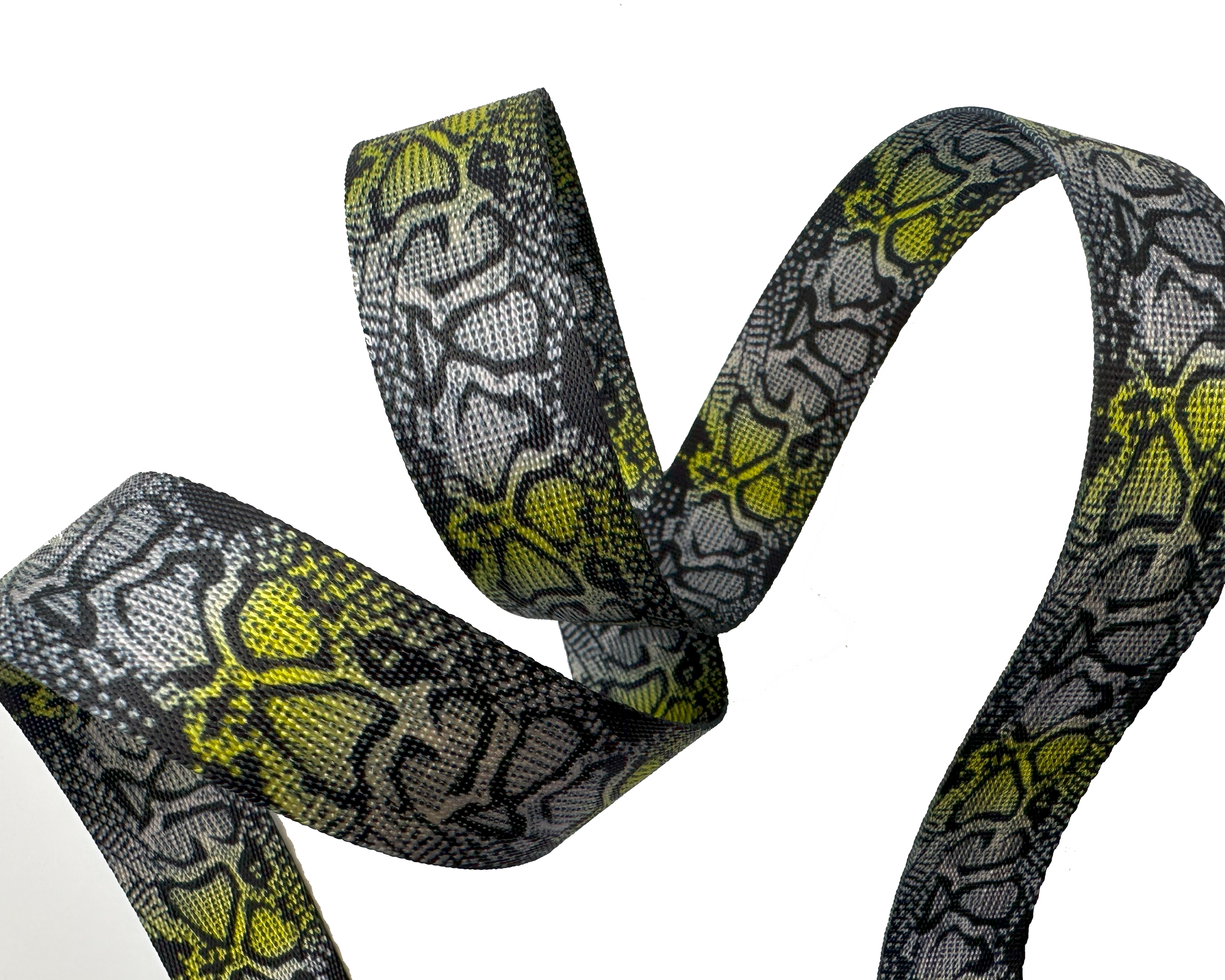 25mm wide, Snake Skin Print Nylon Webbing for DIY Bag Straps