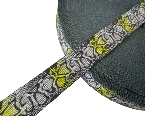 25mm wide, Snake Skin Print Nylon Webbing for DIY Bag Straps