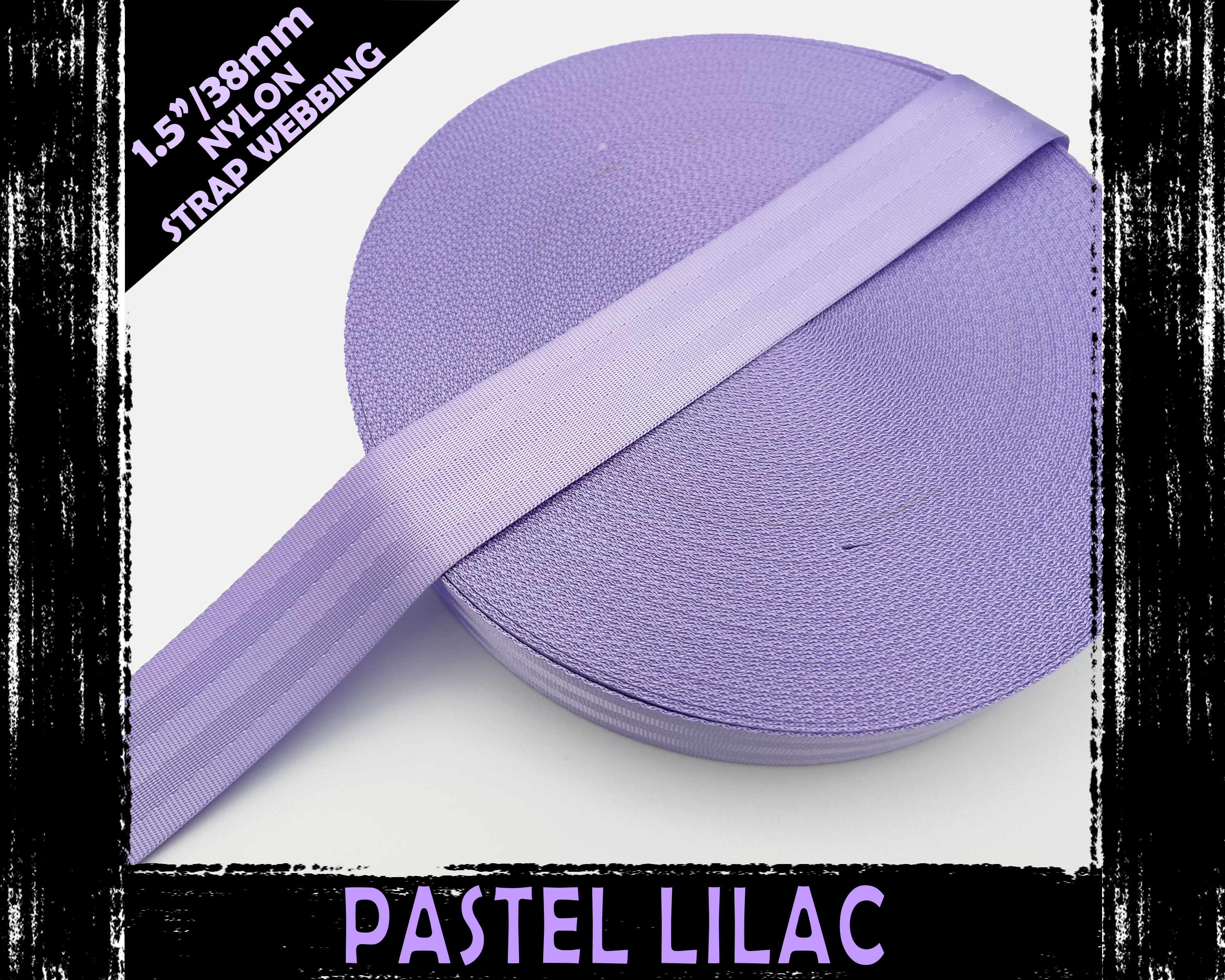 38mm Pastel Lilac Webbing, Bag Straps, 1.5" wide