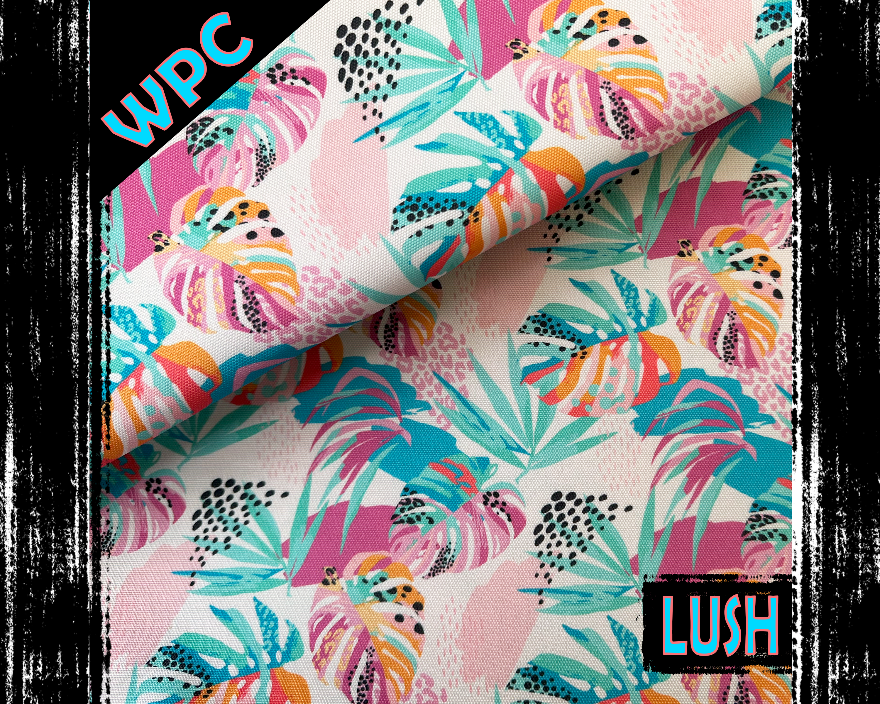 Abstract Tropical Flora Print, Waterproof Polyester Canvas