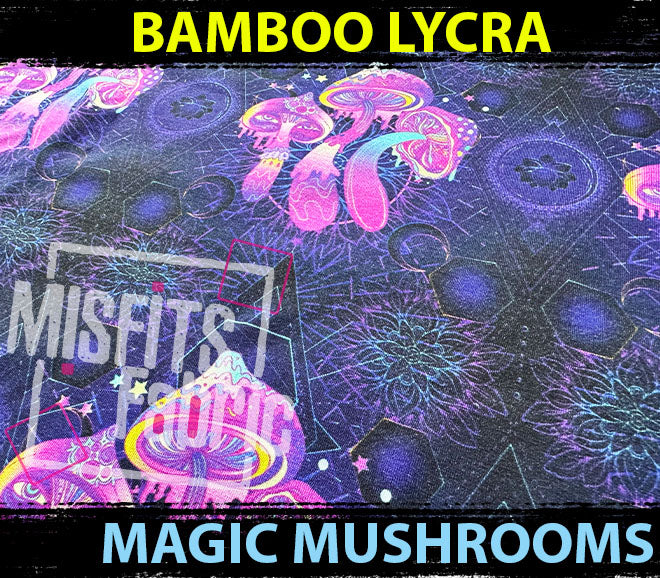 Bamboo Lycra - Magic Mushrooms