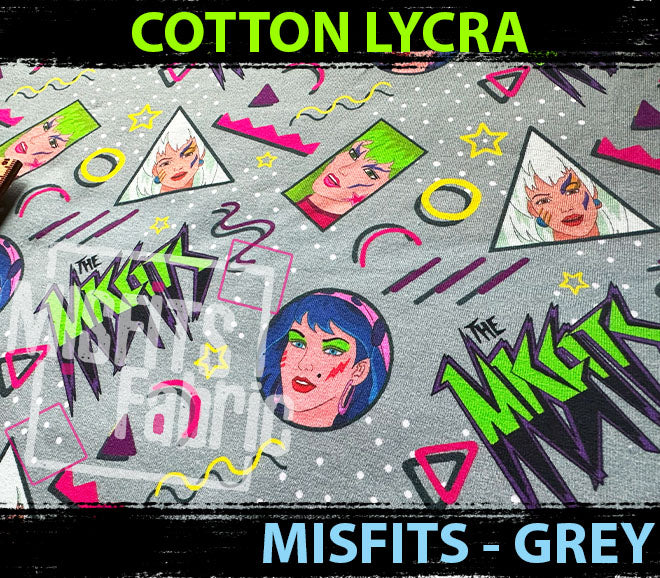 Cotton Lycra - Misfits - Grey