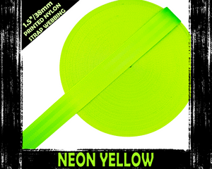 38mm Neon Yellow Plain Webbing, Bag Straps, 1.5" wide