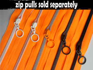 Neon Orange Nylon Zipper Tape, Size 5