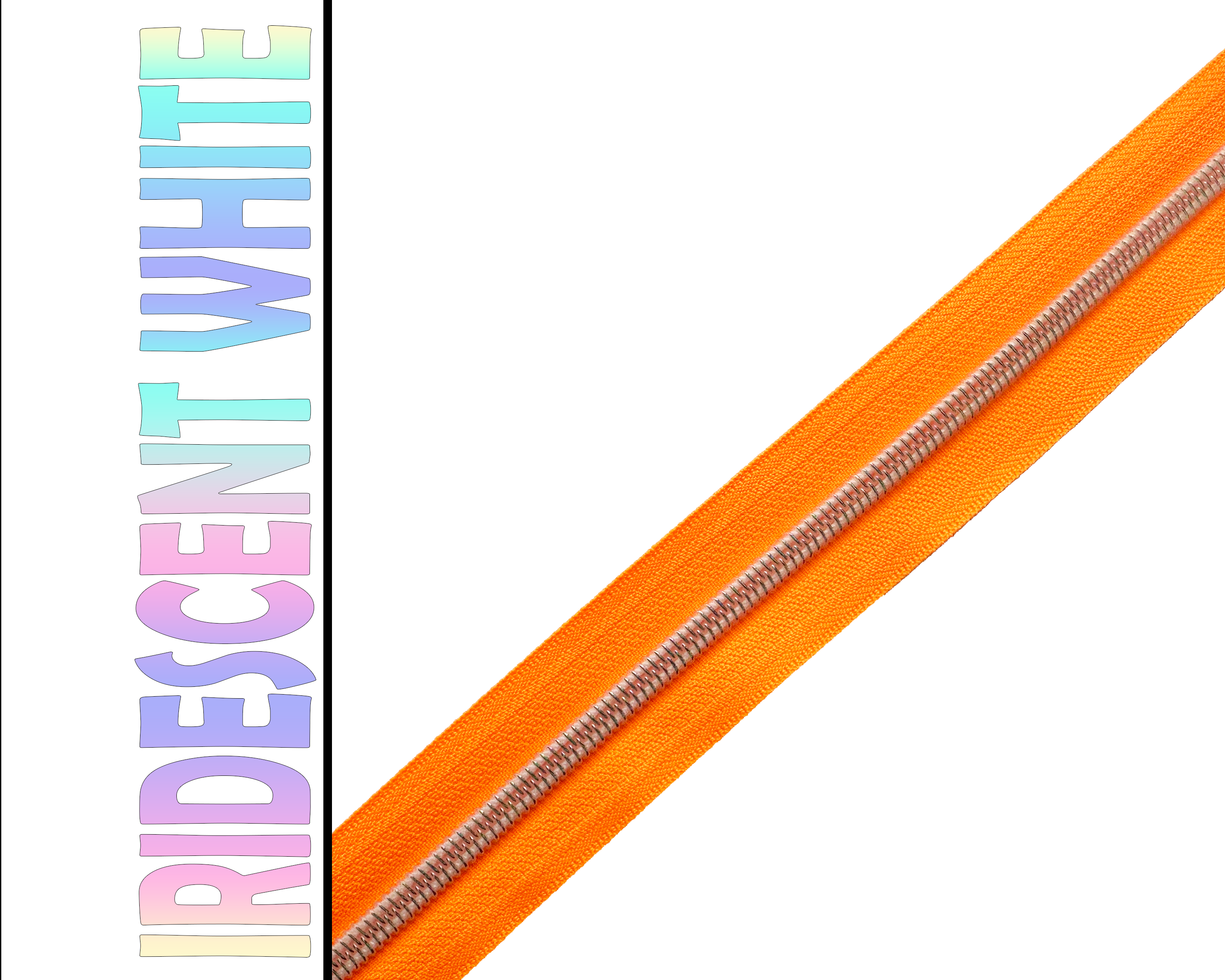 Neon Orange Nylon Zipper Tape, Size 5