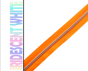 Neon Orange Nylon Zipper Tape, Size 5